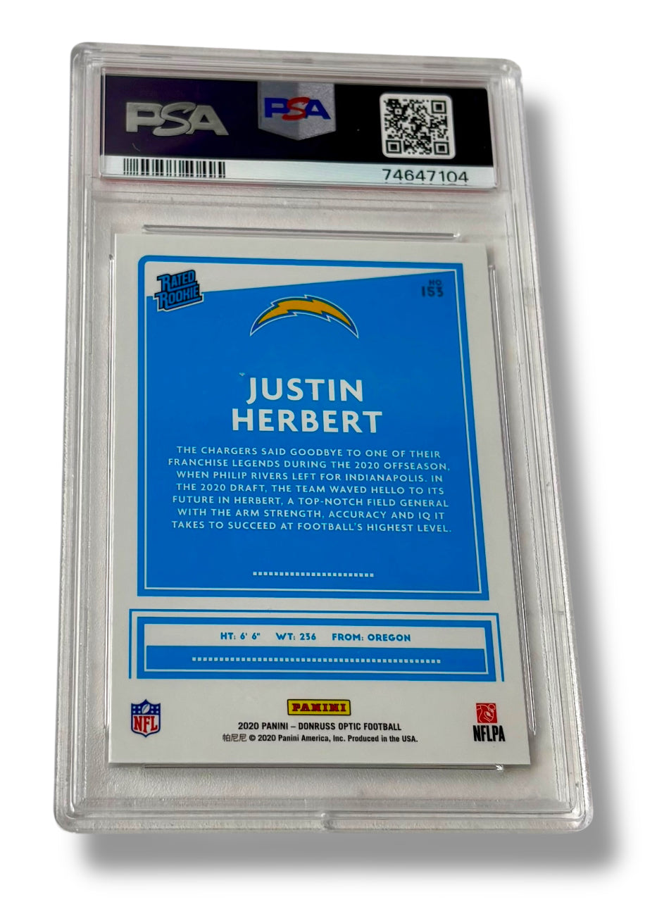 2020 Donruss Optic #153 Justin Herbert Rookie RC PSA 9 - 74647104
