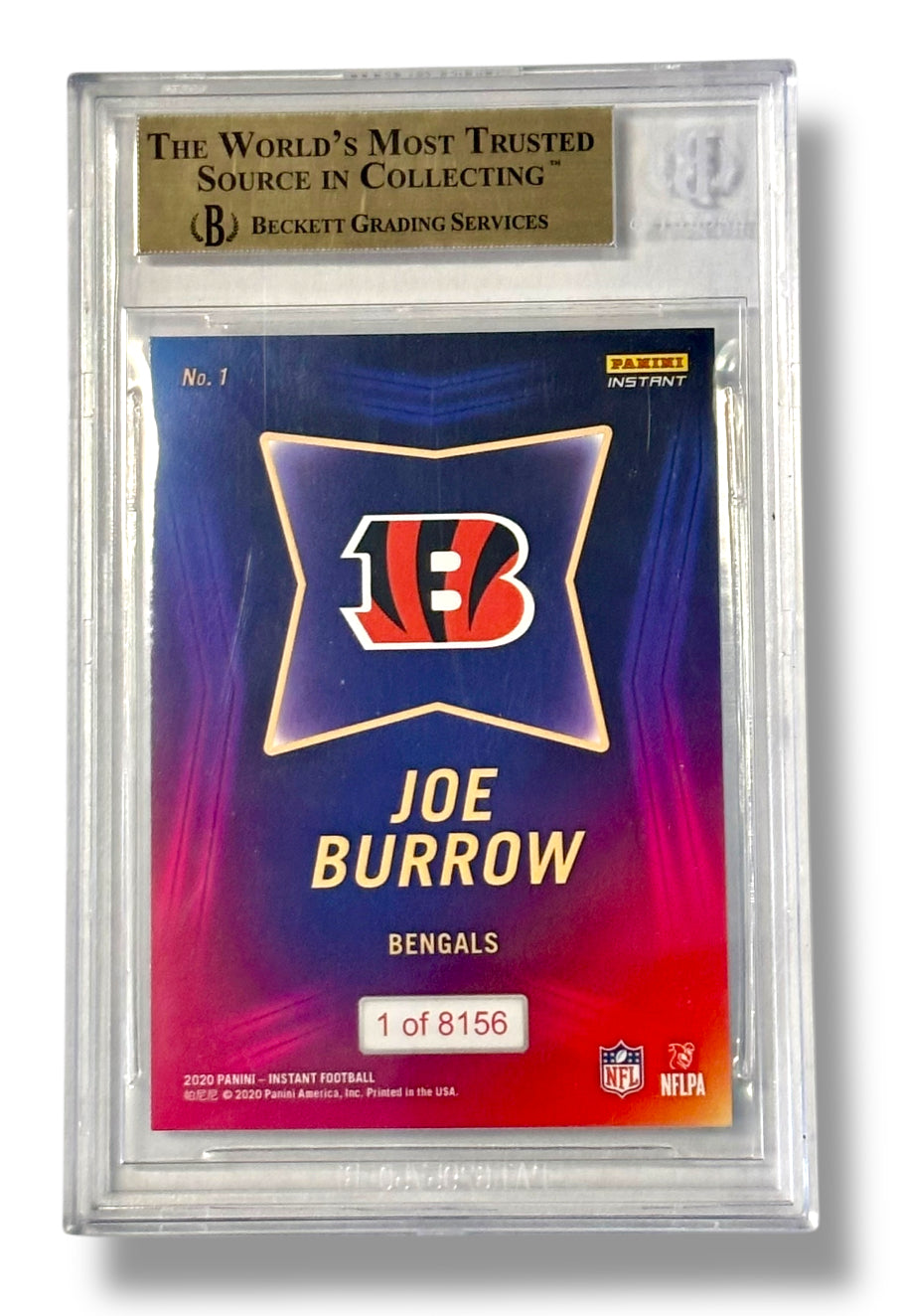 2020 Panini Instant NFL Draft Night /8156 Joe Burrow RC BGS 9.5 - 0013420097