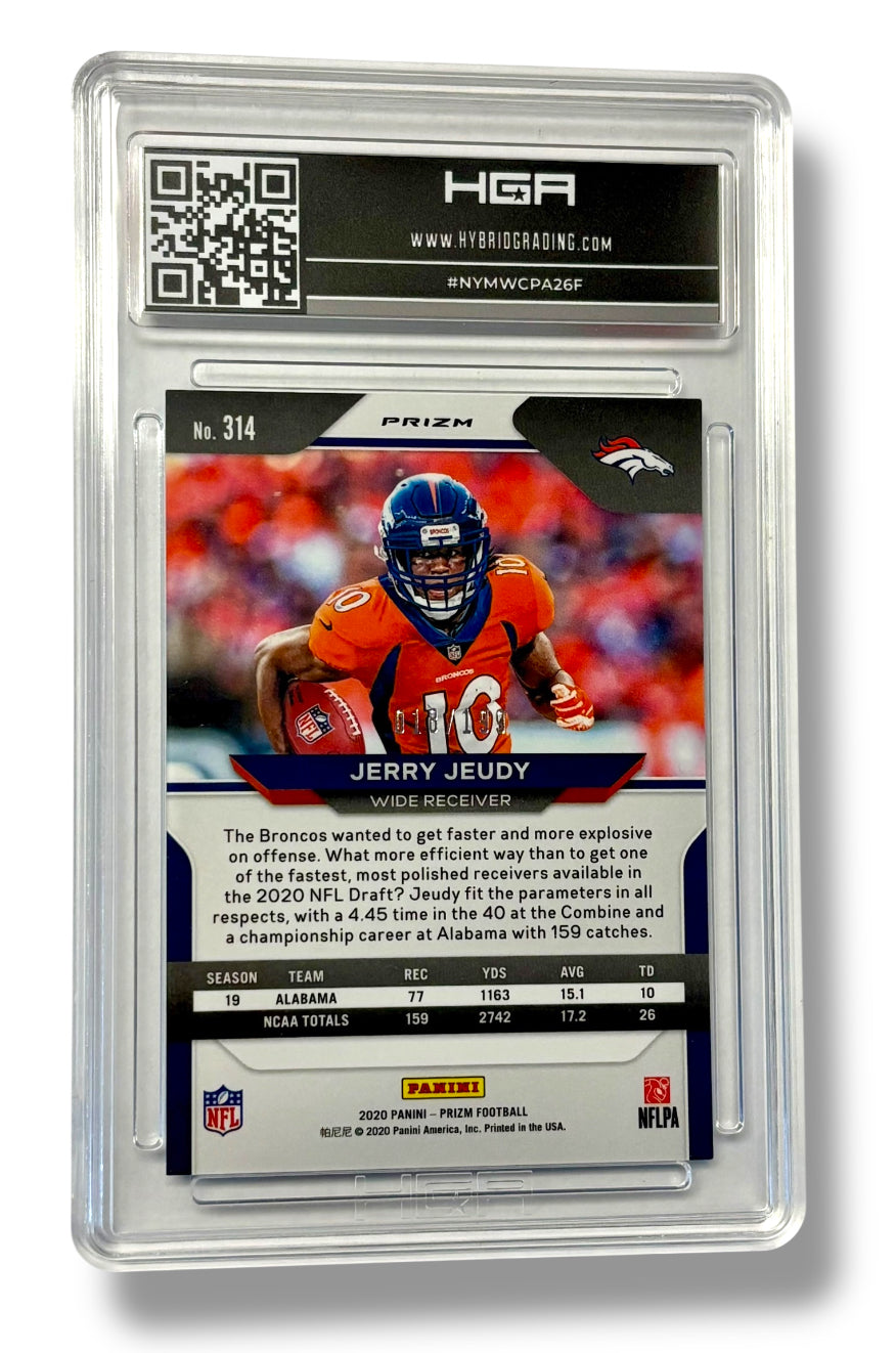 2020 Panini Prizm #314 Blue Wave RC /199 Jerry Jeudy HGA 9.5 Gem Mint - #NYMWCPA26F