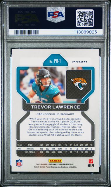 2021 Chronicles Silver Prizm Black Trevor Lawrence RC PSA 7 Pop 54 Rare! - 113089005