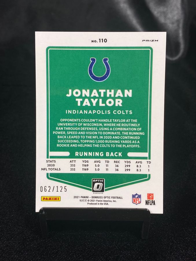 2021 Donruss Optic Jonathan Taylor Silver Circles #110 62/125