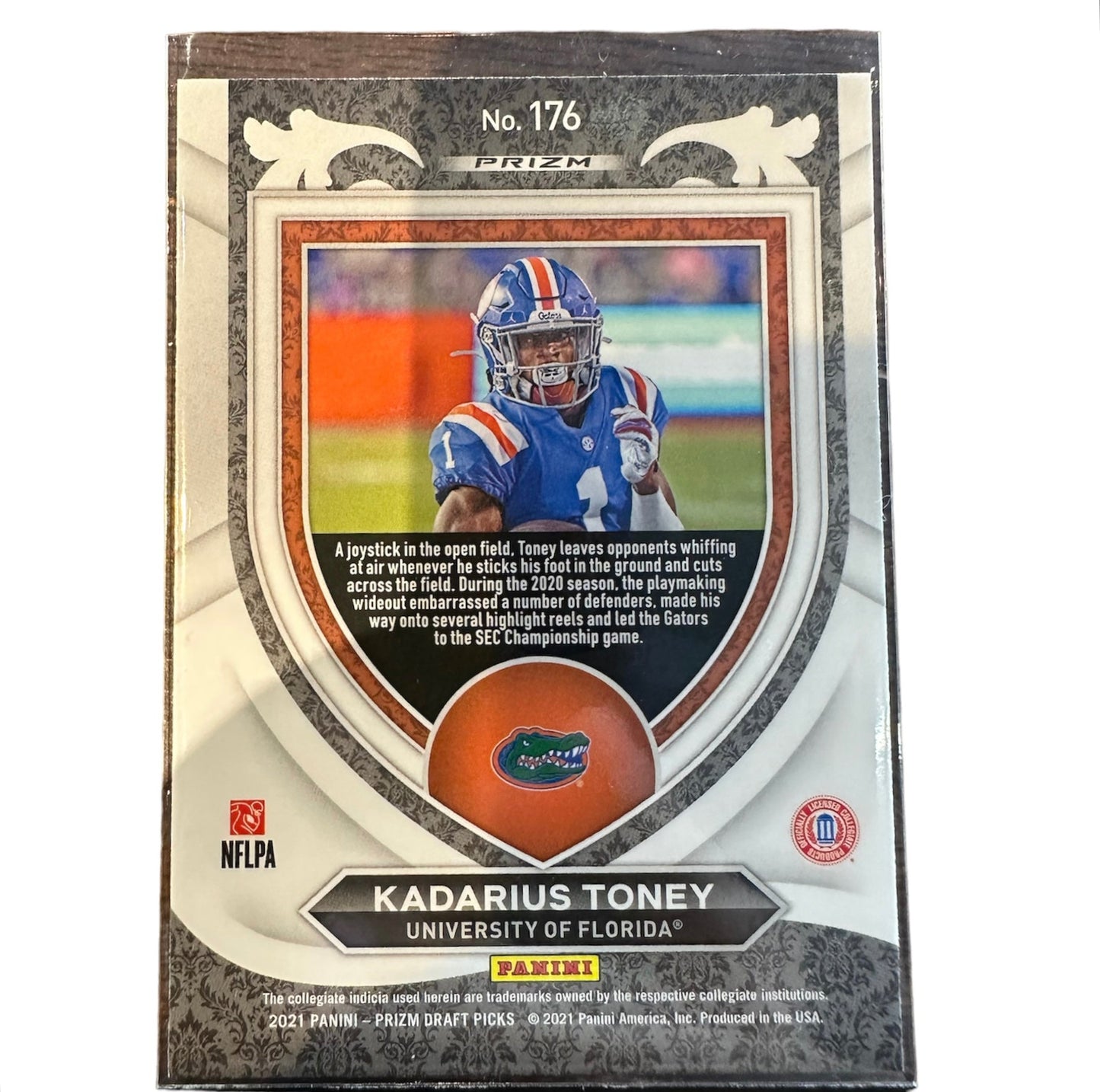 2021 Draft Picks Kadarius Toney #176 Crusade Orange Cracked Ice Rookie Card