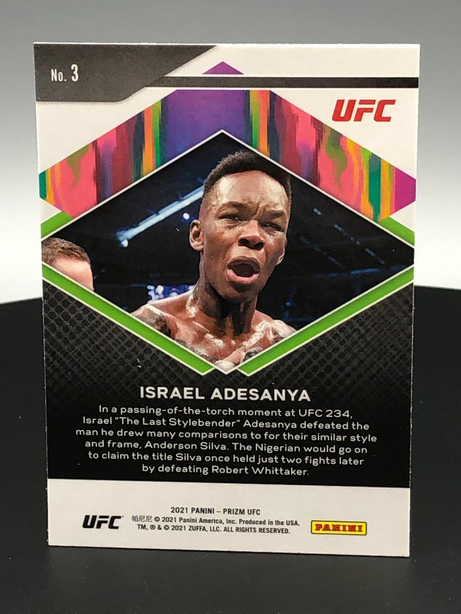 2021 Israel Adesanya Panini Fearless Prizm Base Card #3