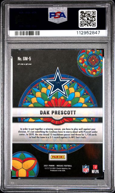2021 Mosaic Glass Mosaic Holo Dak Prescott #GM-5 PSA 9 - 112952847