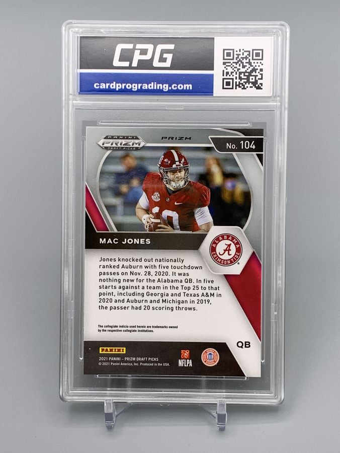 2021 Panini Prizm Mac Jones Draft Picks Gold Ice Prizm CPG 10