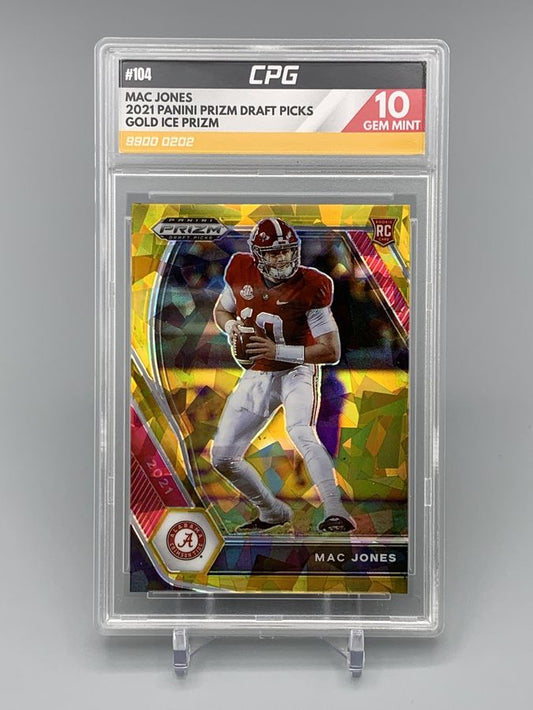 2021 Panini Prizm Mac Jones Draft Picks Gold Ice Prizm CPG 10