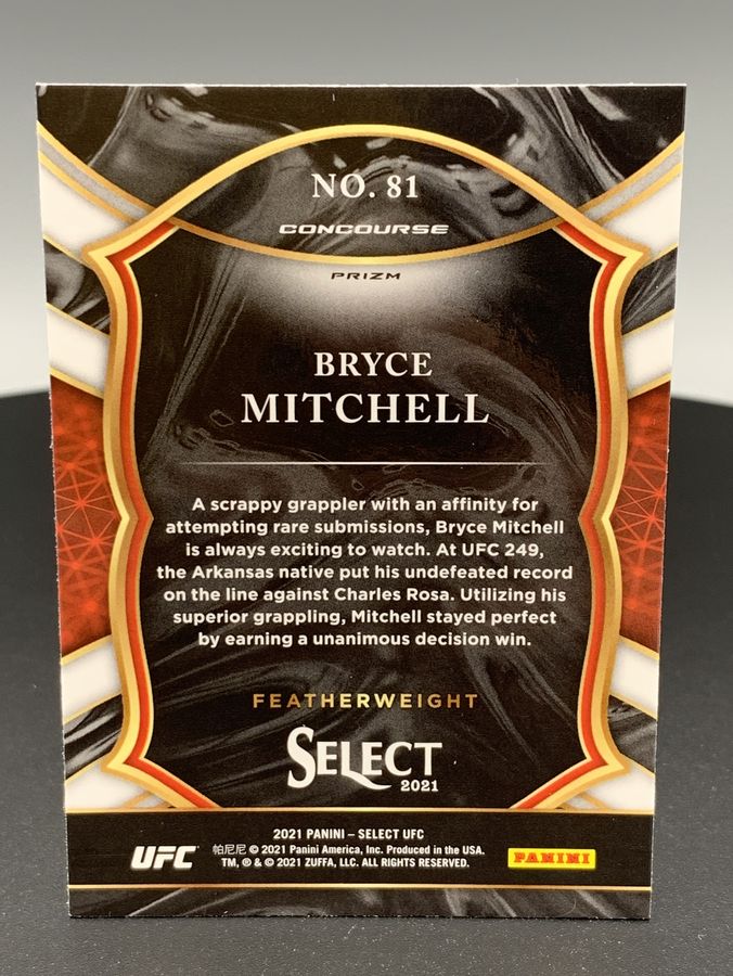 2021 Panini UFC Bryce Mitchell Featherweight Select Rookie Card