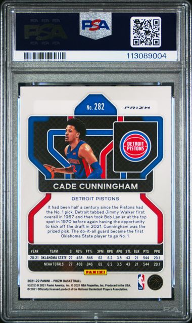 2021 Prizm Ice #282 Cade Cunningham PSA 8 - 113089004