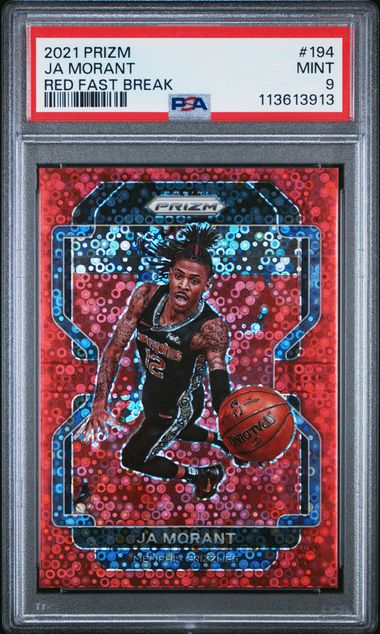 2021 Prizm Red Fast Break #194 Ja Morant /100 Pop 6 PSA 9 - 113613913
