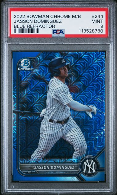 2022 Bowman Chrome Mojo Blue Refractor /150 Jasson Dominguez PSA 9 POP 4!