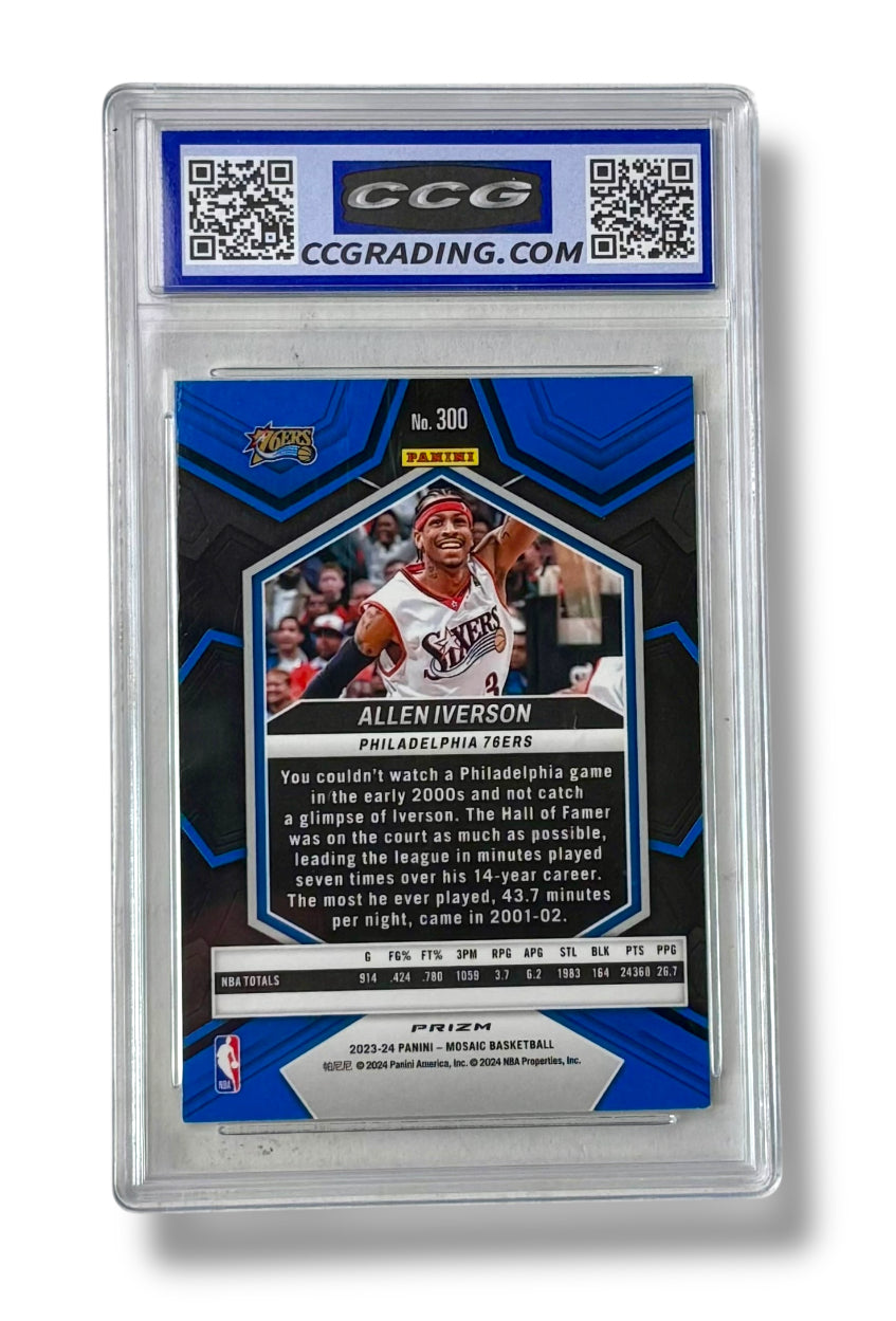2023 Mosaic Green NBA Greats Allen Iverson CCG 9.5 - 291014958