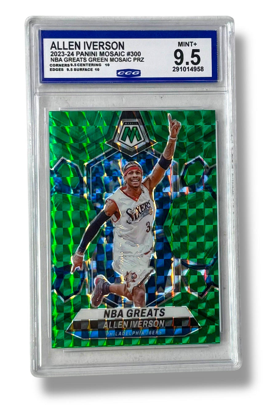 2023 Mosaic Green NBA Greats Allen Iverson CCG 9.5 - 291014958