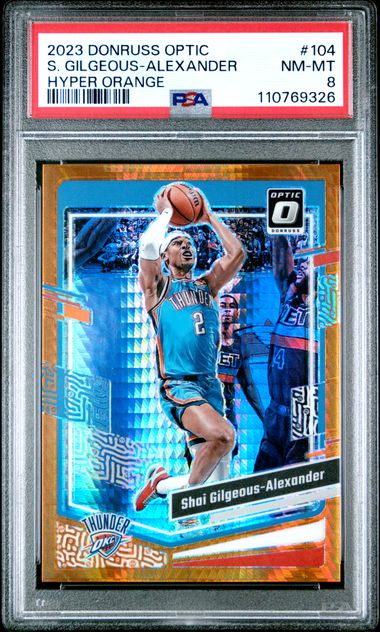 2023 Optic Hyper Orange /99 Shai Gilgeous-Alexander PSA 8 POP 4! - 110769326