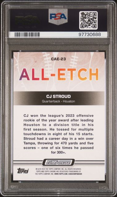 2023 Topps Composite CJ Stroud Chrome All-Etch Rookie RC PSA 10 - 97730688