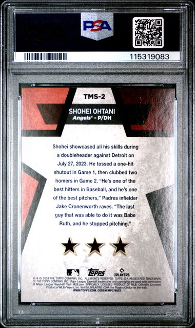 2024 Topps Mega Star Purple Foil /75 Shohei Ohtani PSA 8 Pop 1 Rare! - 115319083