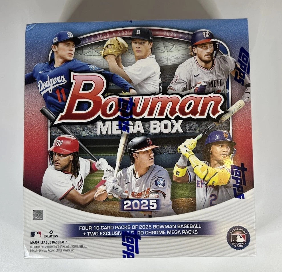 2025 Bowman Baseball Mega Box - 2 Exclusive 5-card Chrome Mega Packs per Box