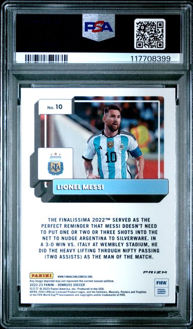 2025 Donruss Optic Holo Fifa Lionel Messi PSA 6 Rare Pop 5!
