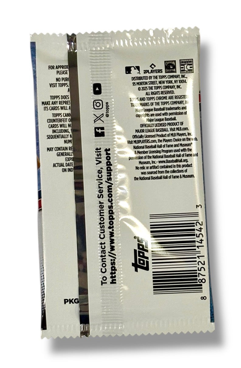 2025 Topps Chrome Update Series Baseball Hobby Box - Single Pack Purchase