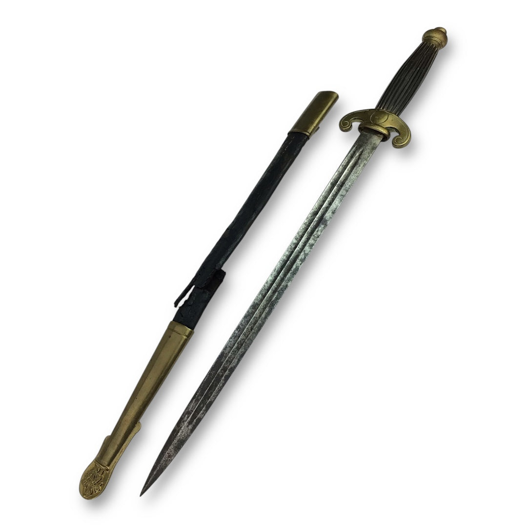 French Naval Administration Dirk Model 1860 Ebony Grip w/ Scabbard