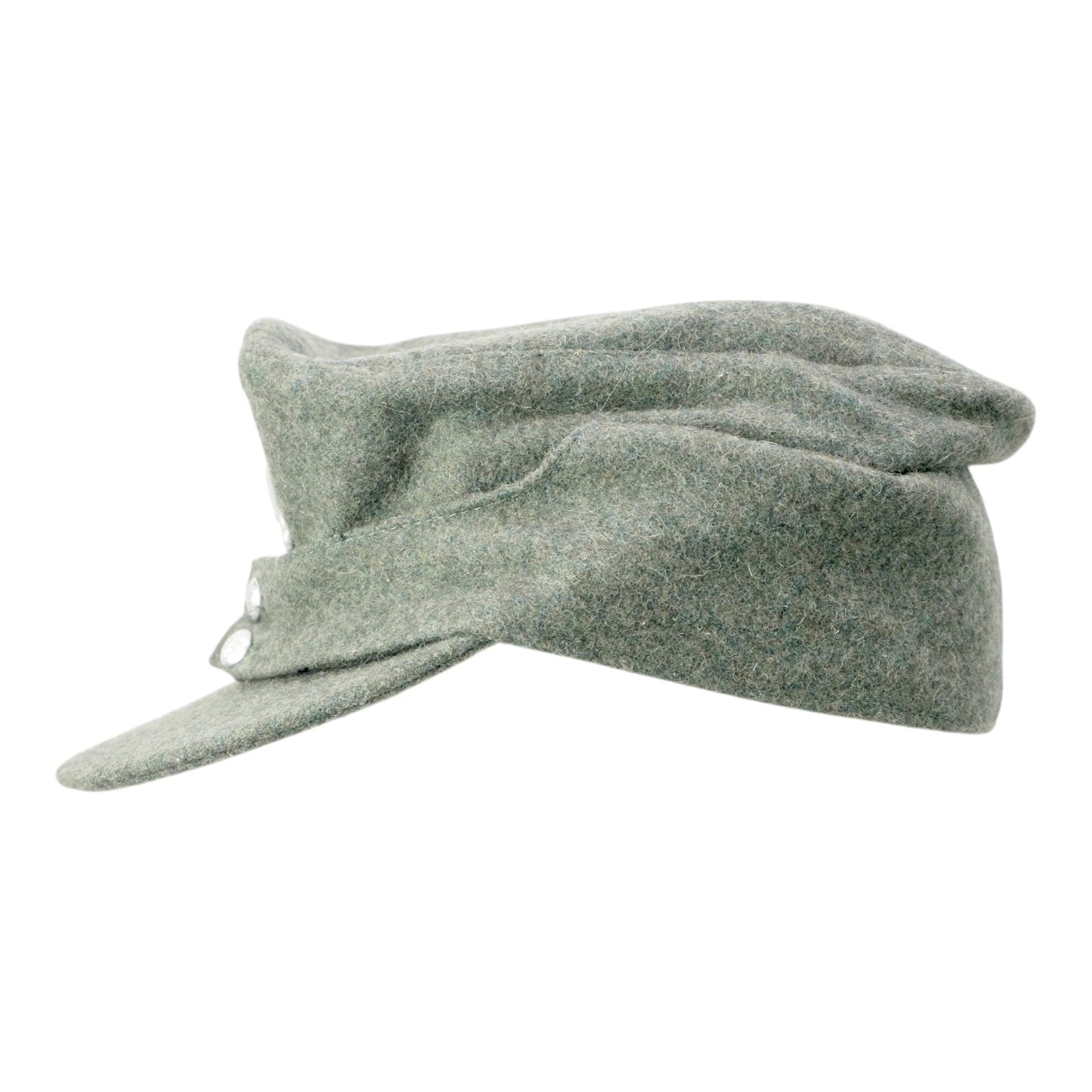 German WWII Waffen-SS M43 EM Field Cap with RARE RZM-Marked Totenkopf, Size 57