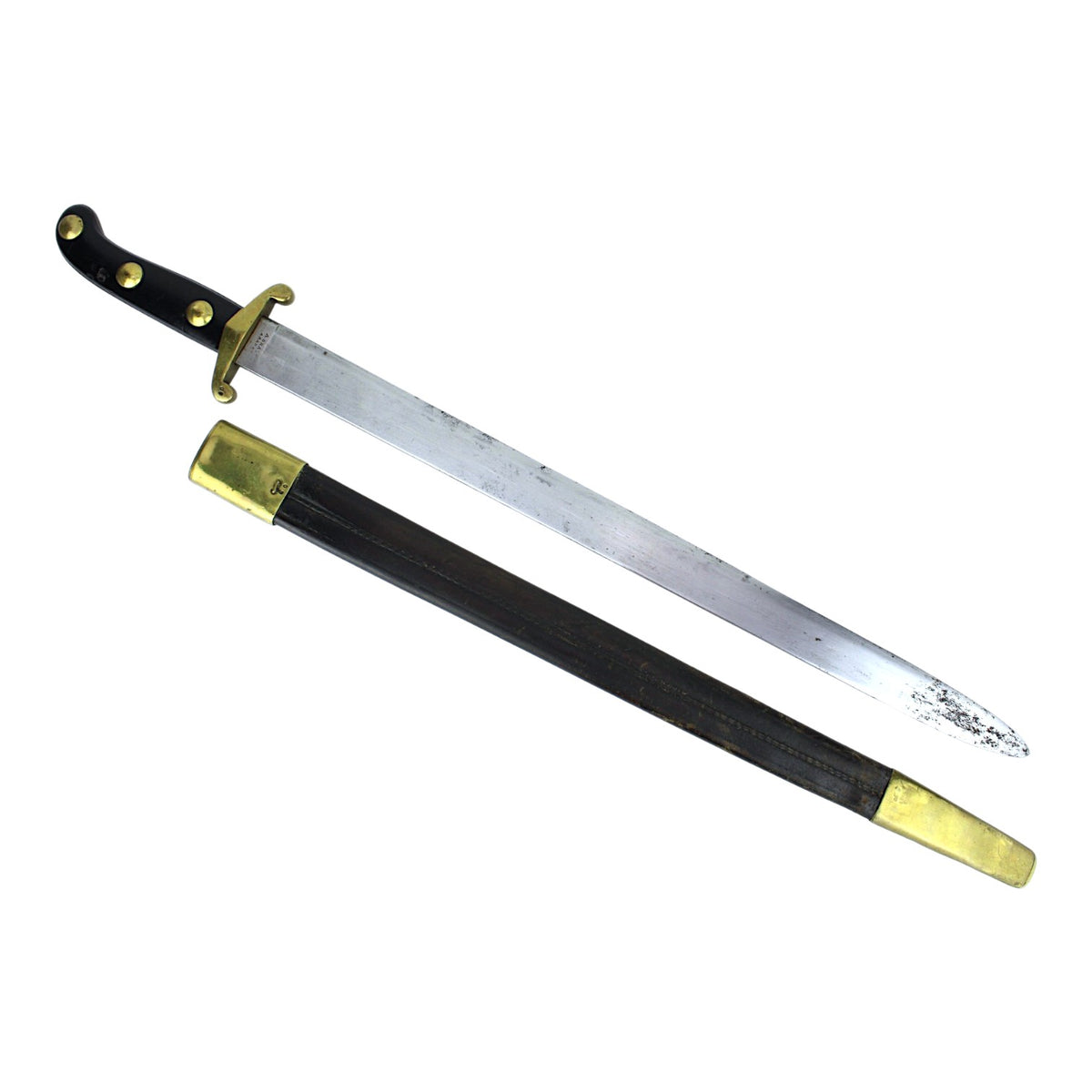 "King's Infantry" Swiss Gladius Model 1842 Weidmesser pour Scharfshuten w/ Rare Original Scabbard