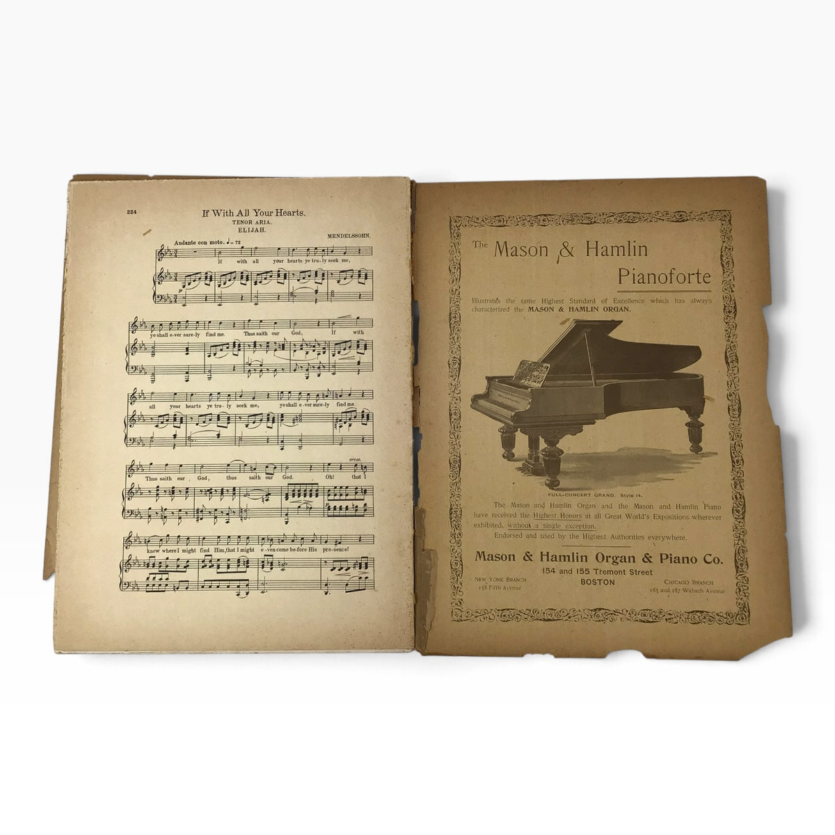 Antique 1891 Famous Composers and Their Works Part 9 – Music History & Piano Sheet Music Book