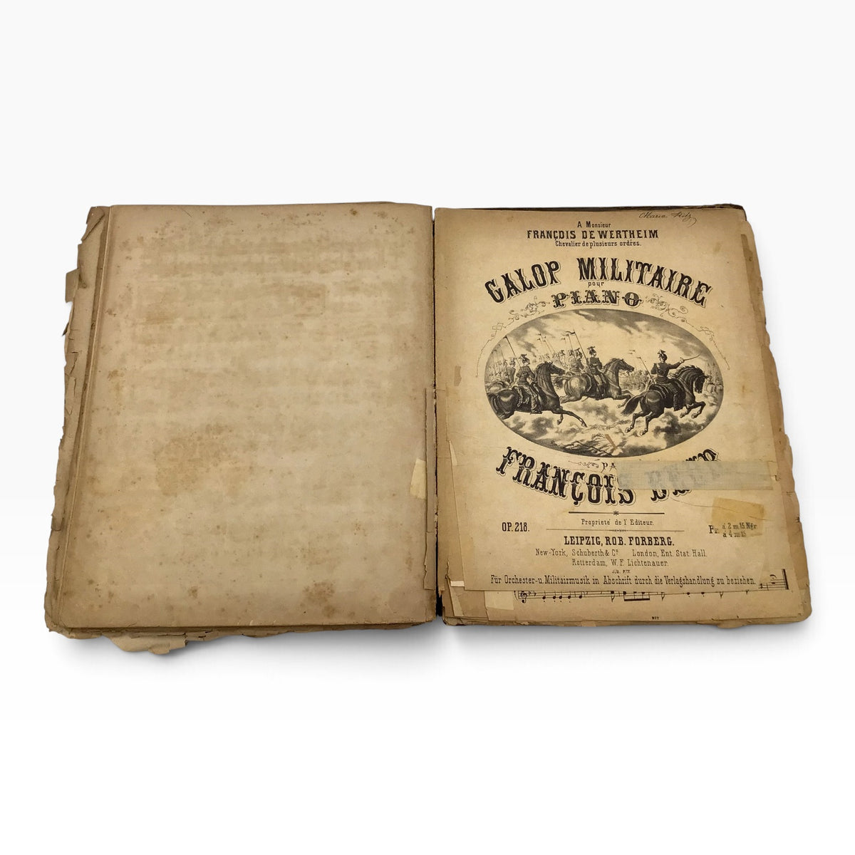Antique 1800s Large Custom German Sammelband – Bound Collection of Piano Sheet Music