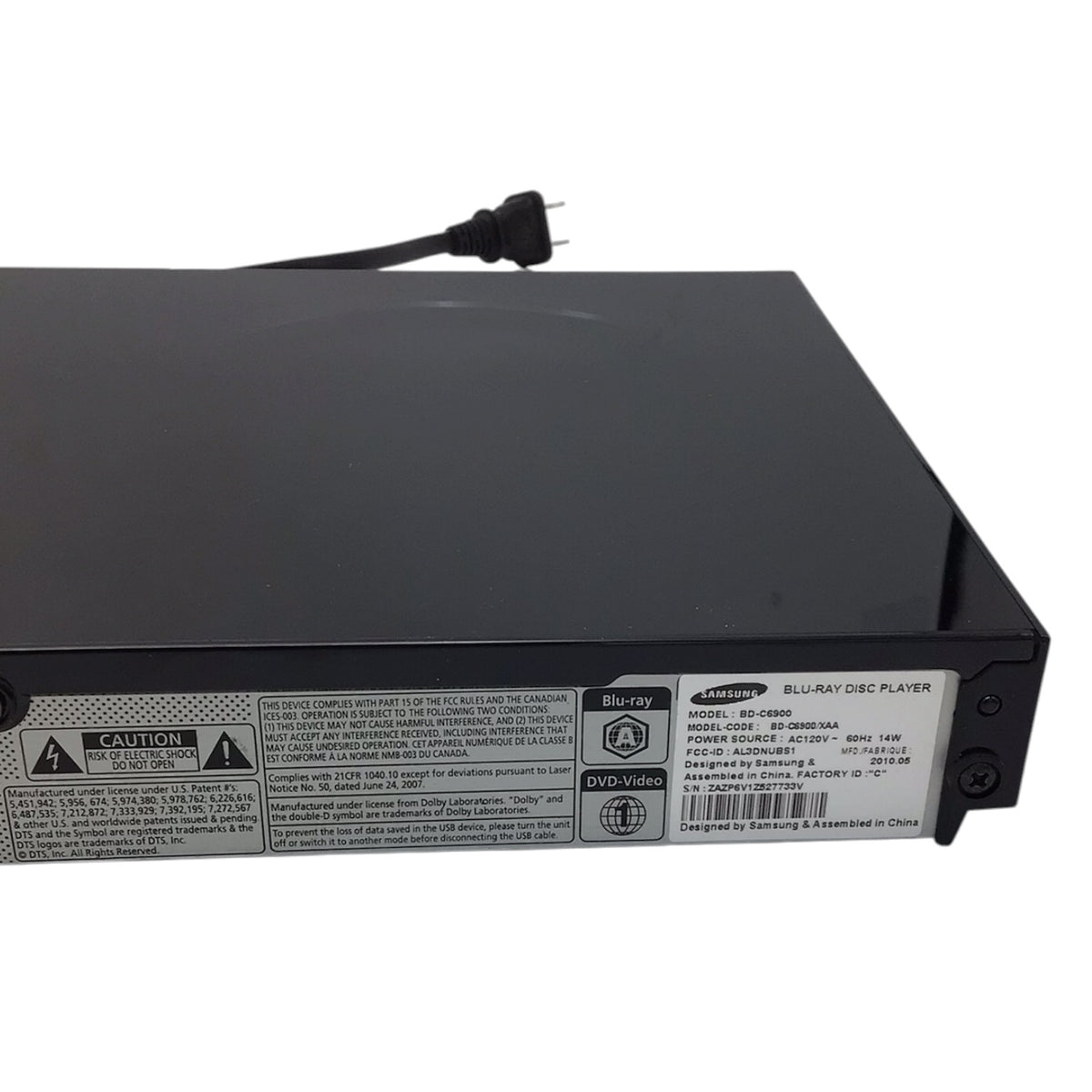 Samsung Blu-Ray Disc Player Model BD-C6900