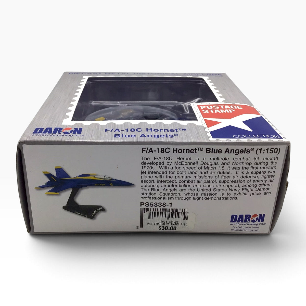 F/A-18C Hornet Blue Angels Diecast Scale Model Airplane (2022) – Postage Stamp Collection