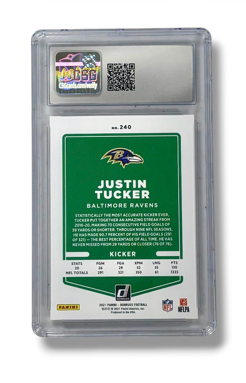 2021 Donruss Press Proof Premium #240 Justin Tucker CSG 9.5 - 401001102055