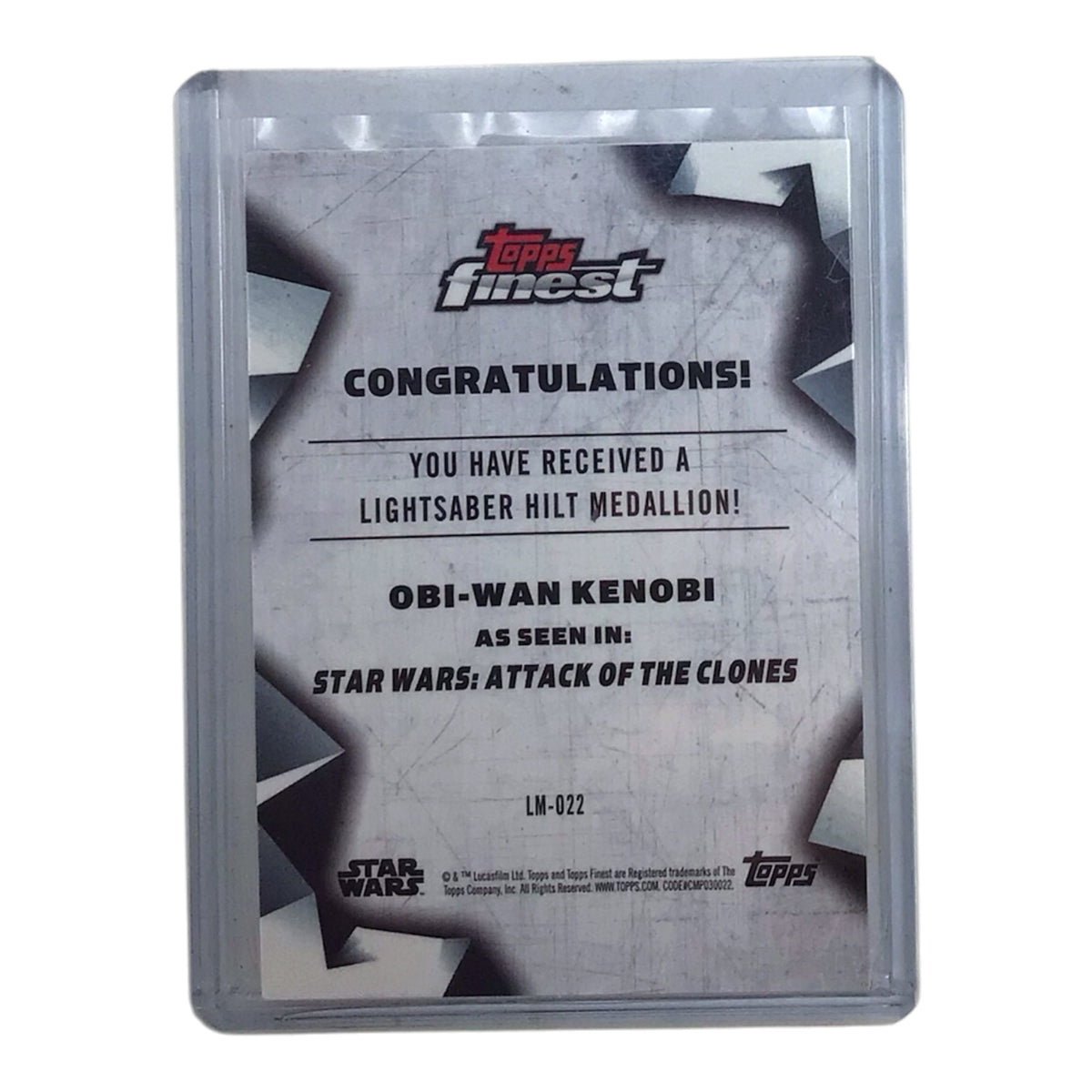 Star Wars Obi-Wan Kenobi Lightsaber Hilt Medallion Card - Topps Finest