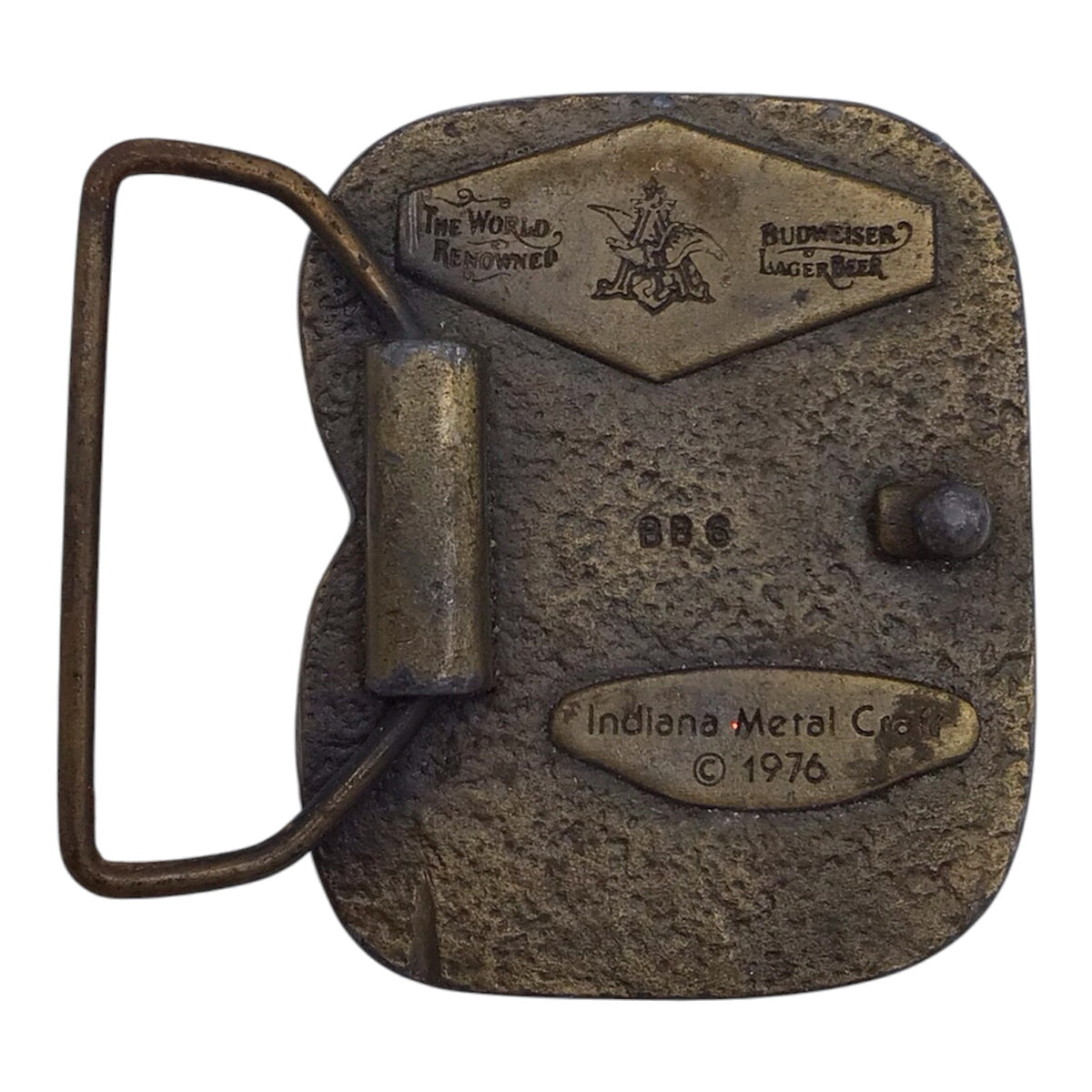 Vintage Budweiser Budman Belt Buckle - Indiana Metal Craft (1976)