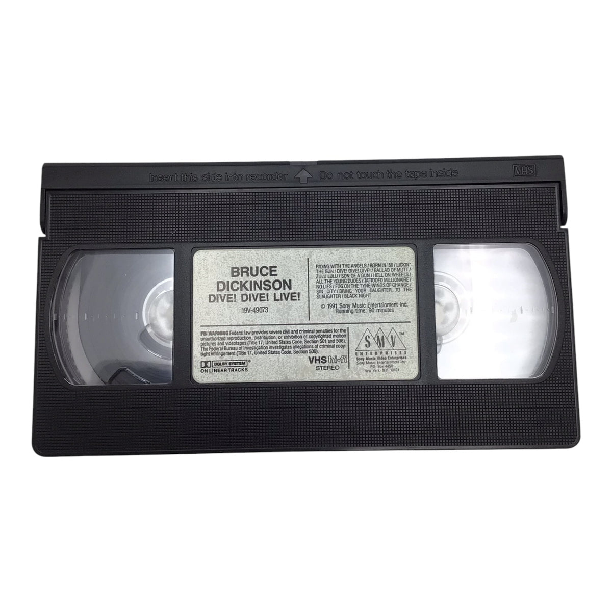 Bruce Dickinson World Tour 1990 All Areas Dive! Dive! Live! VHS Tape