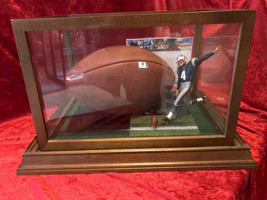 Adam Vinatieri New England Patriots Autographed Football with Action Figure - Certified Authentic