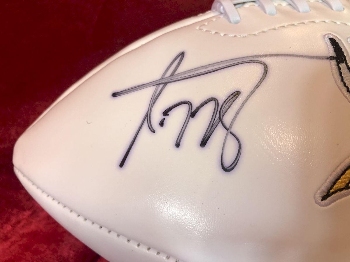 Adrian Peterson Vikings Certified Authentic Autographed Football Shadowbox