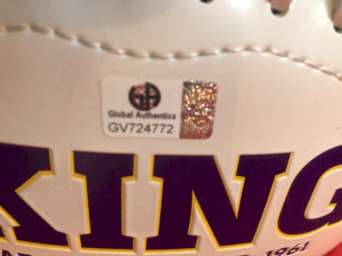 Adrian Peterson Vikings Certified Authentic Autographed Football Shadowbox