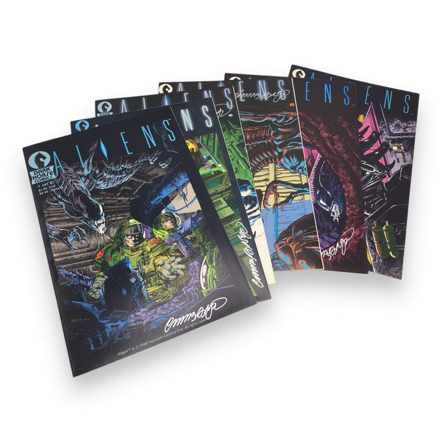 Aliens #1–6 Complete Set (1988, Dark Horse Comics) Signed by Mark A. Nelson (Except #6)