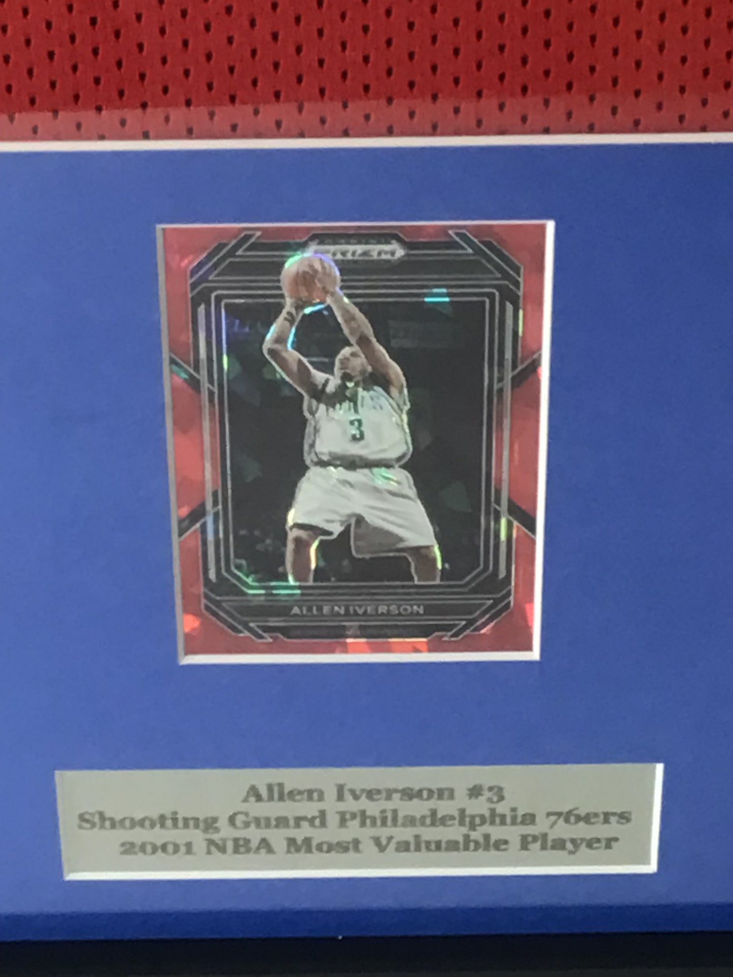 Allen Iverson Framed & Signed Autographed Jersey w/ JSA Cert & Prizm Insert Card