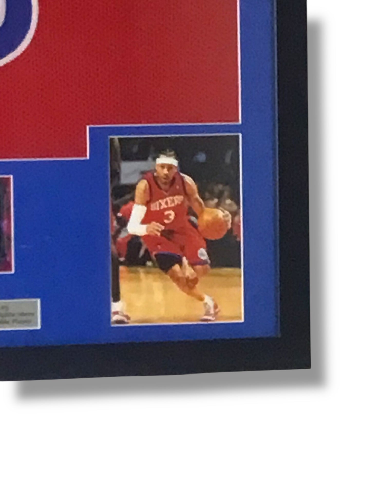 Allen Iverson Framed & Signed Autographed Jersey w/ JSA Cert & Prizm Insert Card