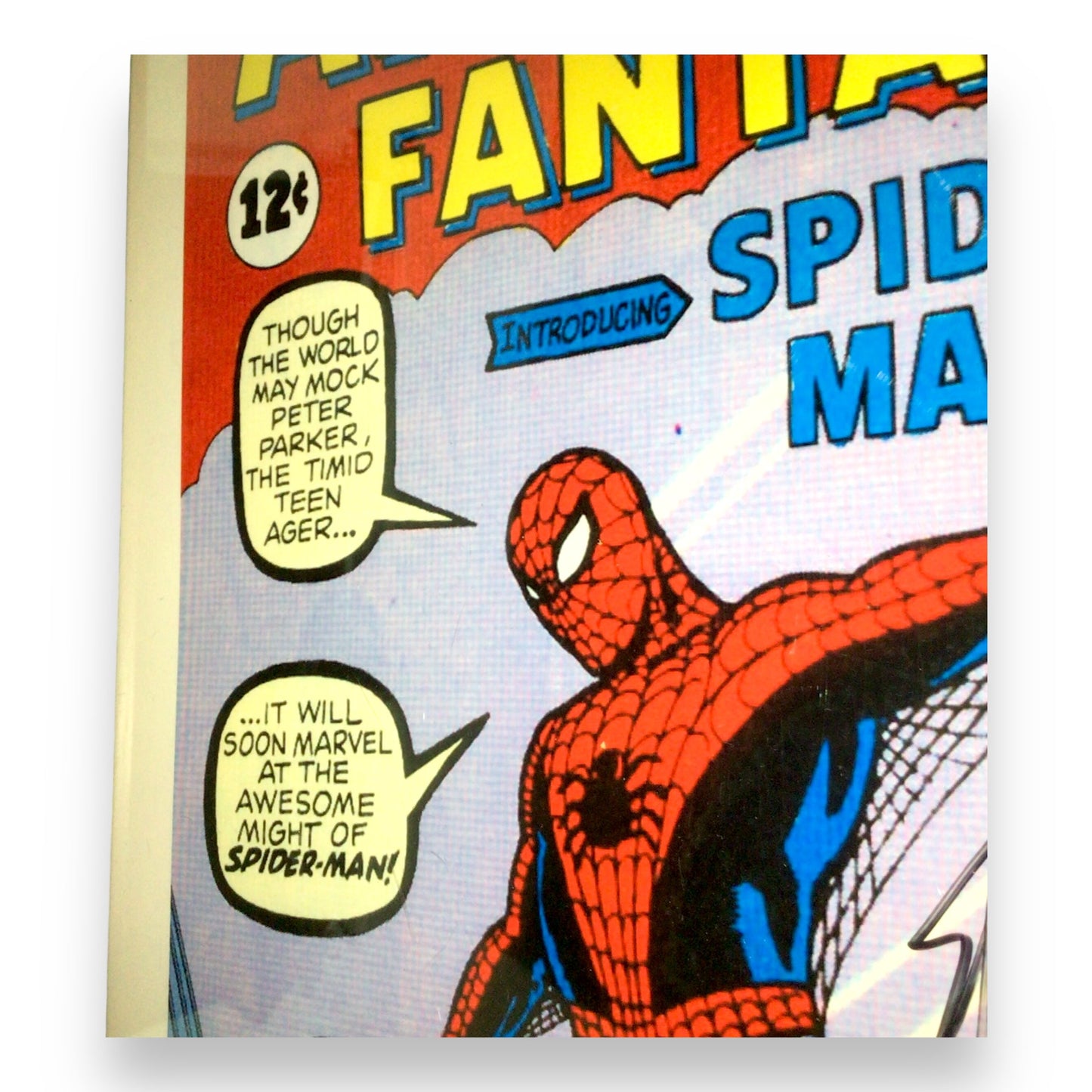 Amazing Fantasy #15 Spider-Man Poster Signed by Stan Lee, JSA Certified