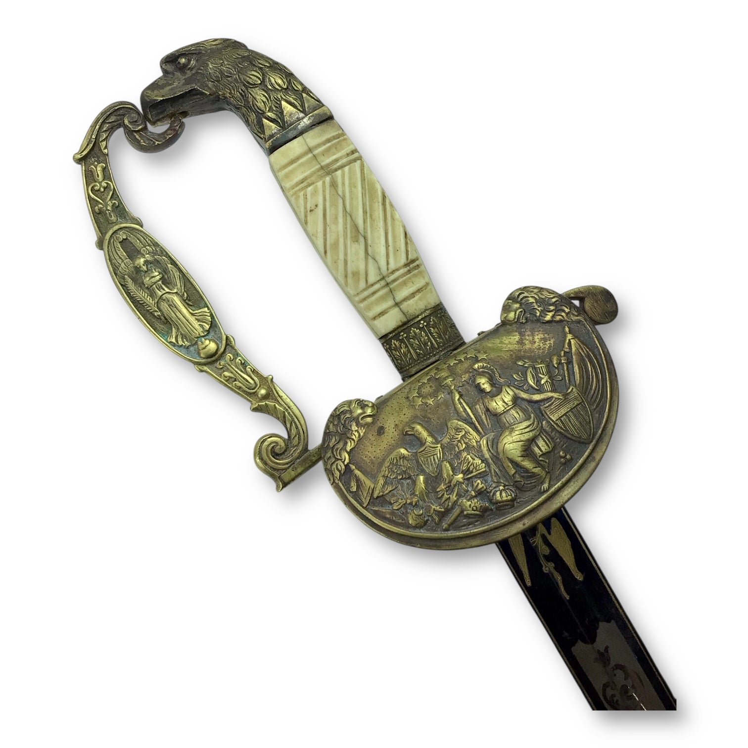 American Militia Infantry Officer Sword Eagle Head Pommel c. 1835-1845