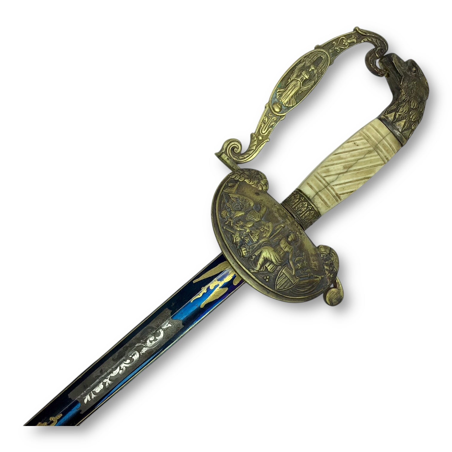 American Militia Infantry Officer Sword Eagle Head Pommel c. 1835-1845