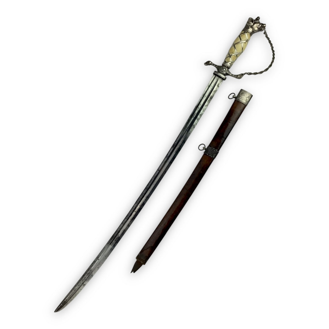 American Revolutionary War Dog Head Silver Hilt Sword Hallmarked 1770
