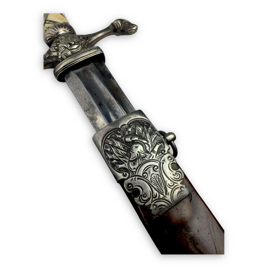 American Revolutionary War Dog Head Silver Hilt Sword Hallmarked 1770