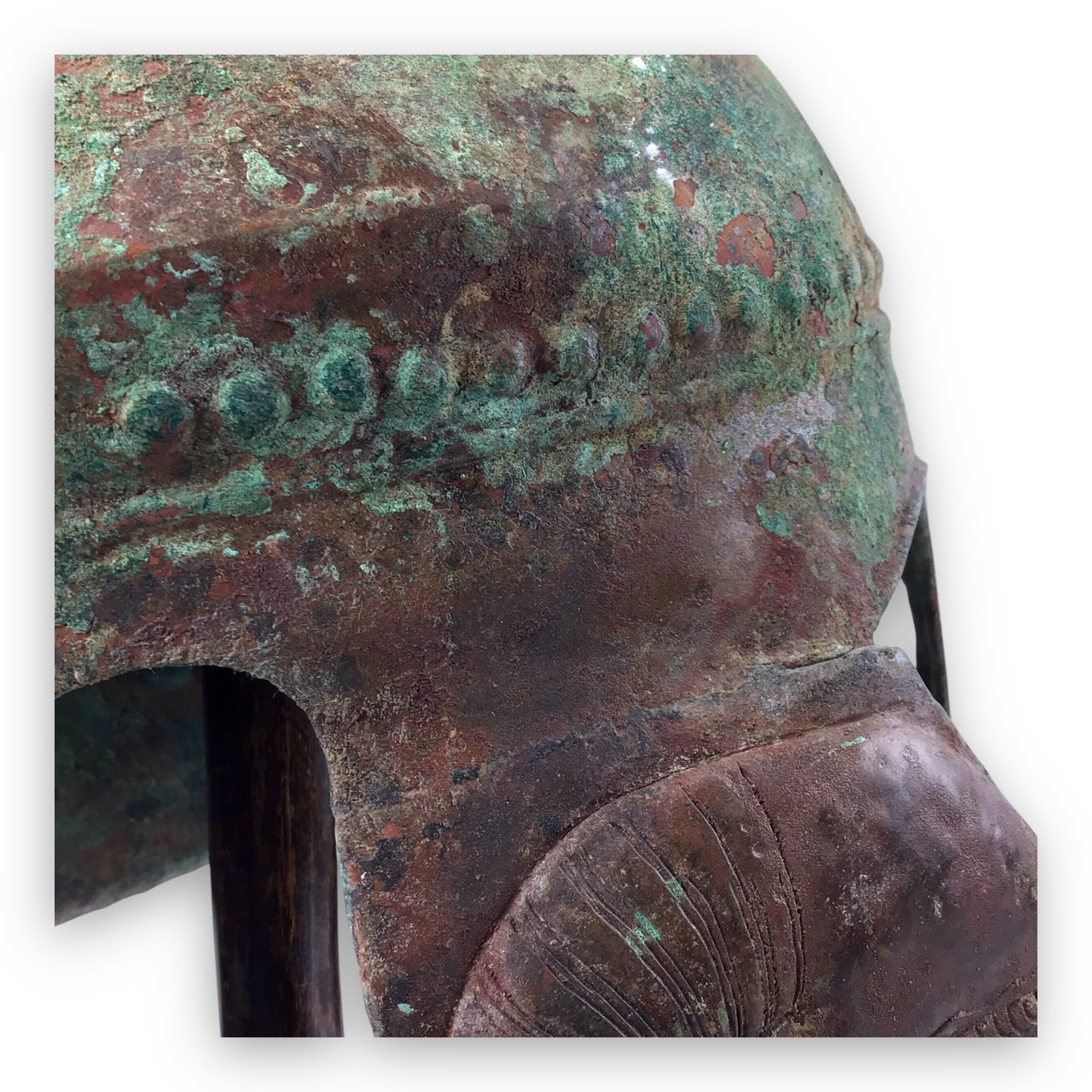 Ancient Greek Bronze Helmet w/ Ram's Head Cheekpieces (5th-4th C.B.C.)