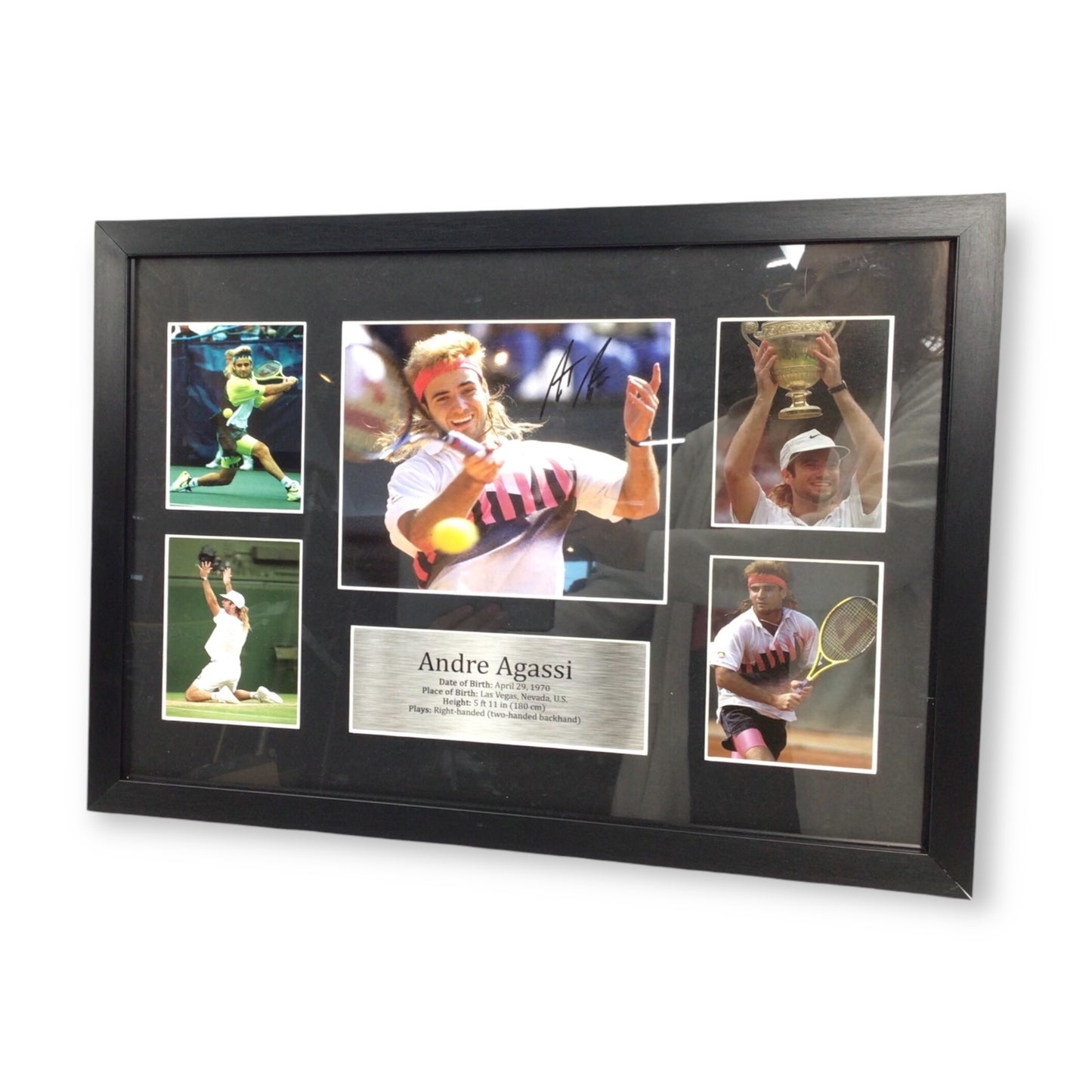 Andre Agassi Signed Framed Photo + Longines Bag – JSA Certified