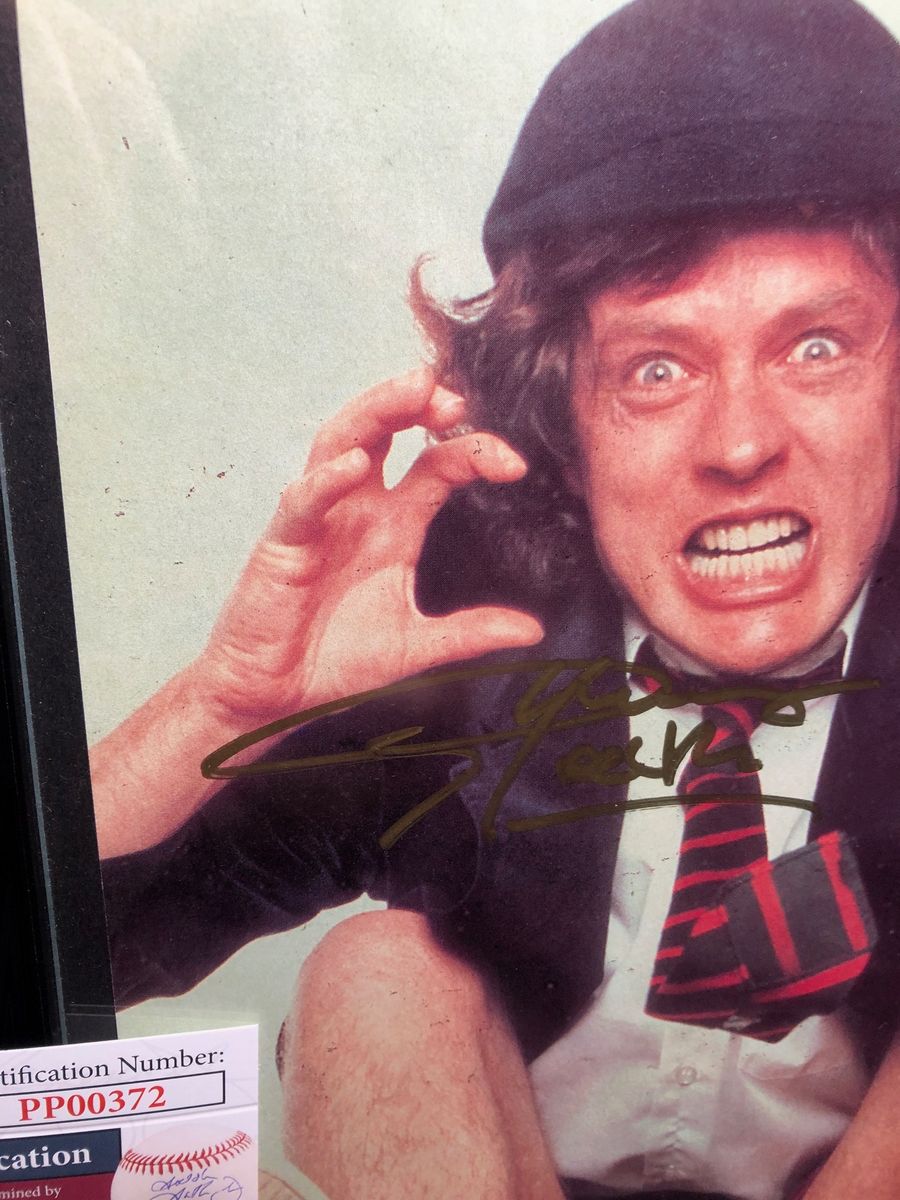 Angus Young AC/DC autographed photo w/ JSA Certification