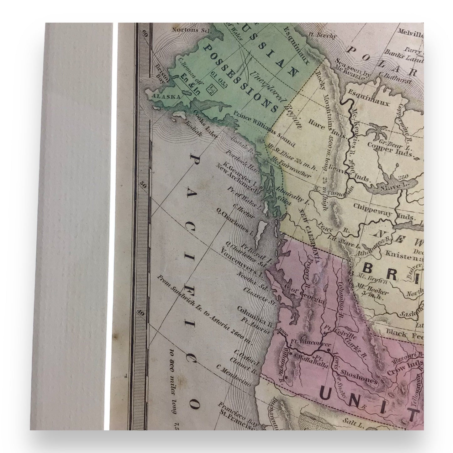 Antique Map of North America, Early Texas Republic & Russian Alaska - 1839