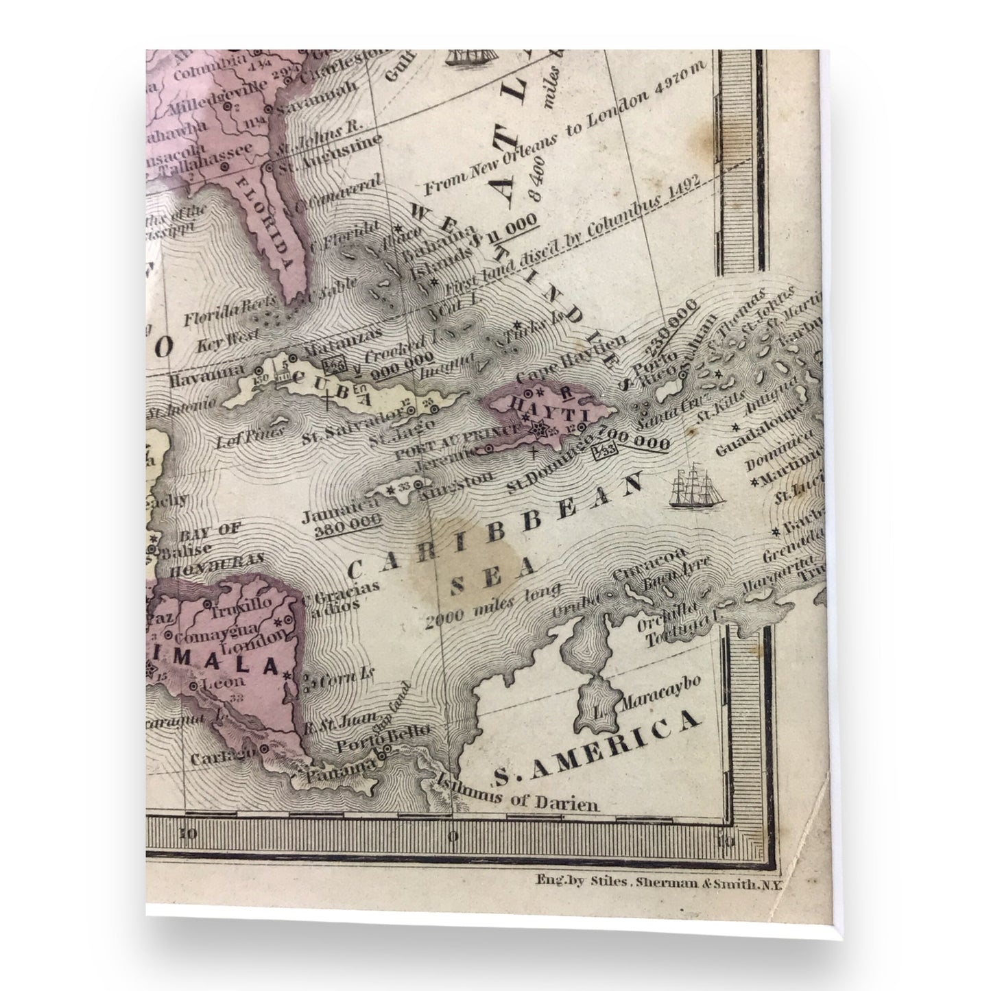 Antique Map of North America, Early Texas Republic & Russian Alaska - 1839