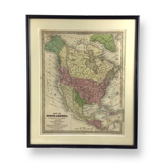 Antique Map of North America, Early Texas Republic & Russian Alaska - 1839